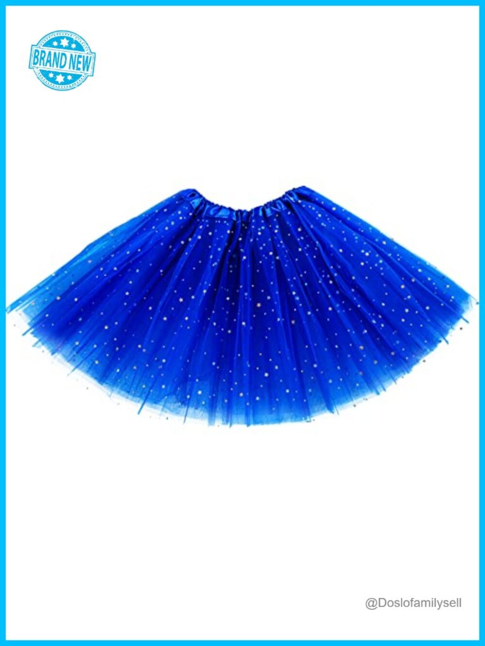 3 Layered Tulle Tutu Skirt Sequin Stars Elastic Waist Dance Costume